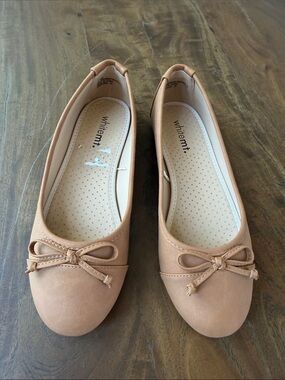 WHIT Women's Light Tan Bow Ballet Flats Size 7.5 Medium